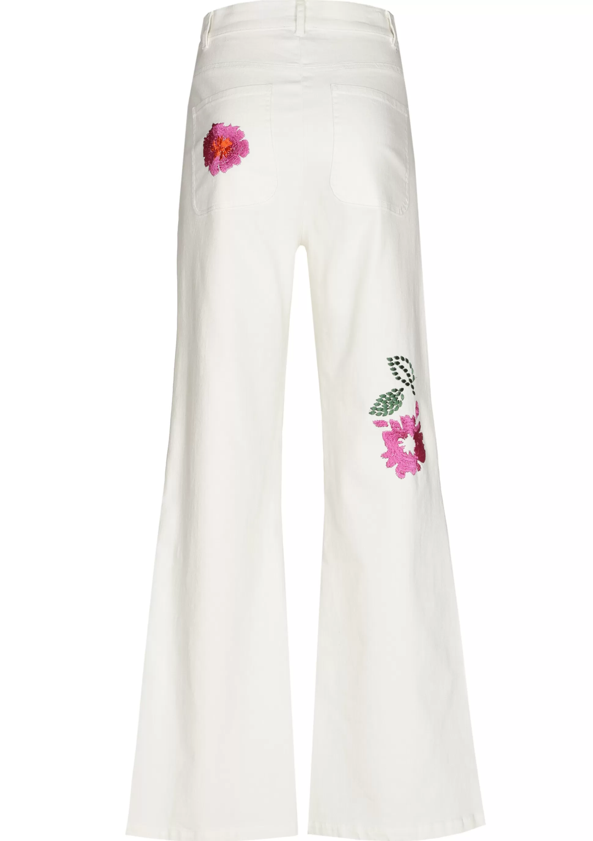 Caroline Biss Trousers*1509-69 / Comfortable Jeans With Broderie, Flared Leg, Normal Waist
