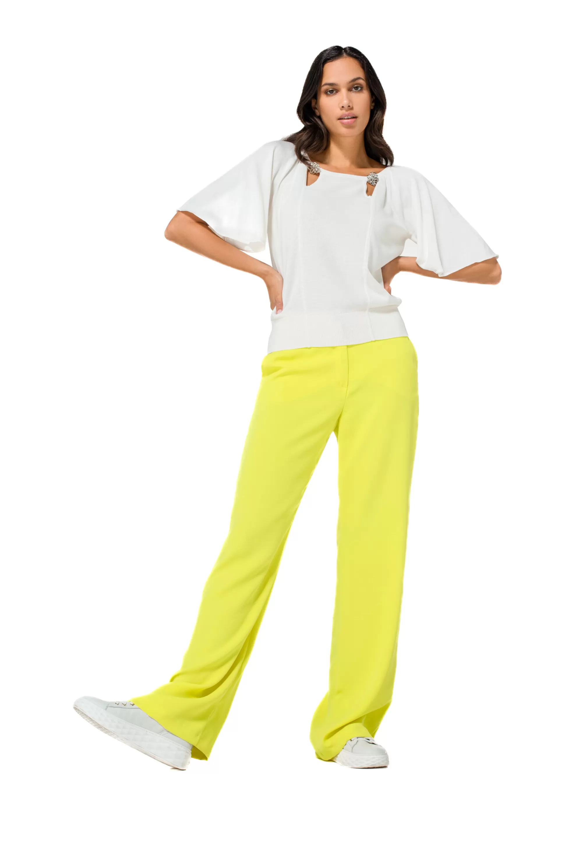 Caroline Biss Trousers*1521-80 / Flowing City Look Trousers, Straight Leg, Normal Waist