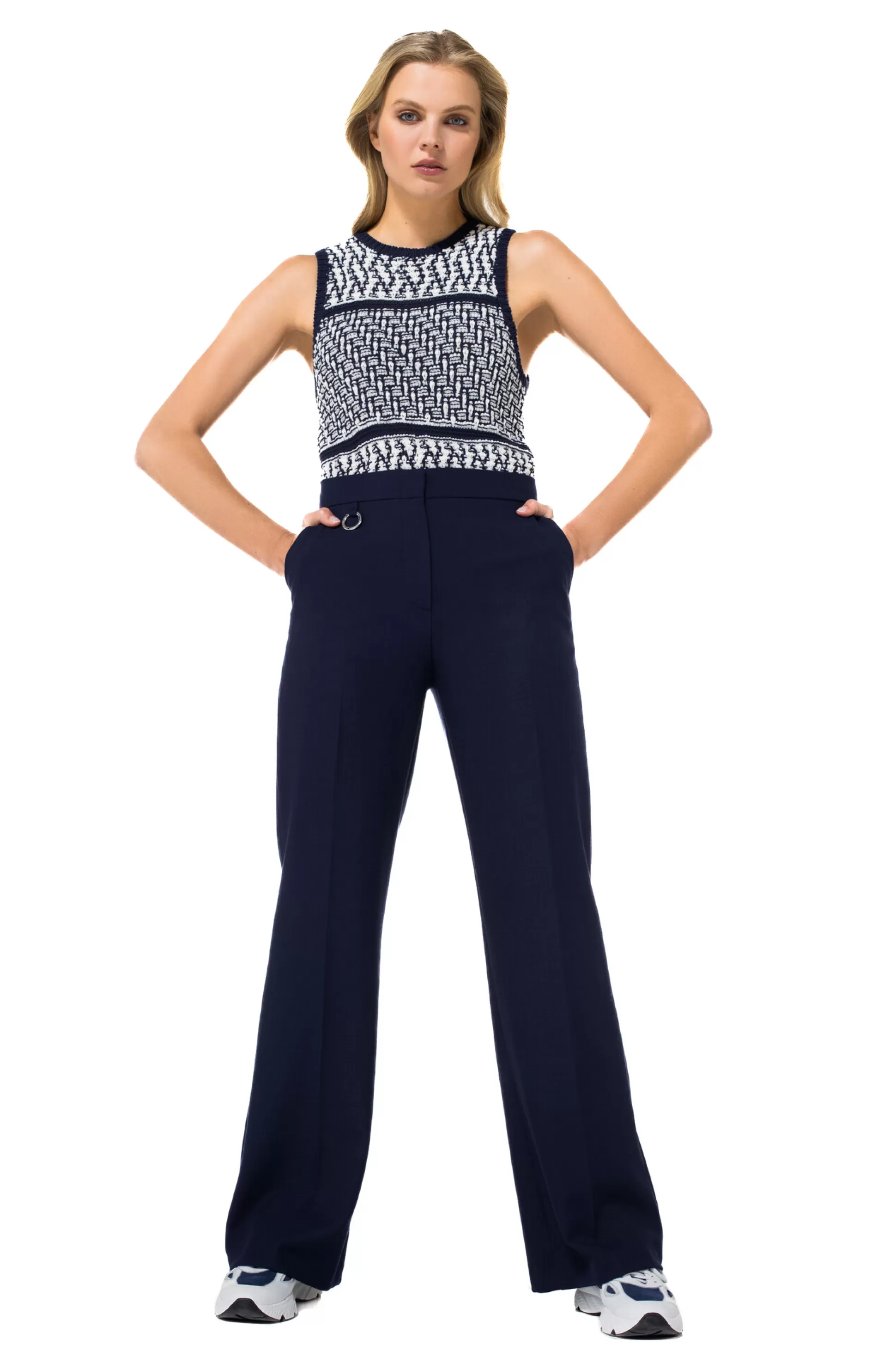 Caroline Biss Trousers*1523-21 / Comfortable City Look Trousers, Straight Leg, Normal Waist
