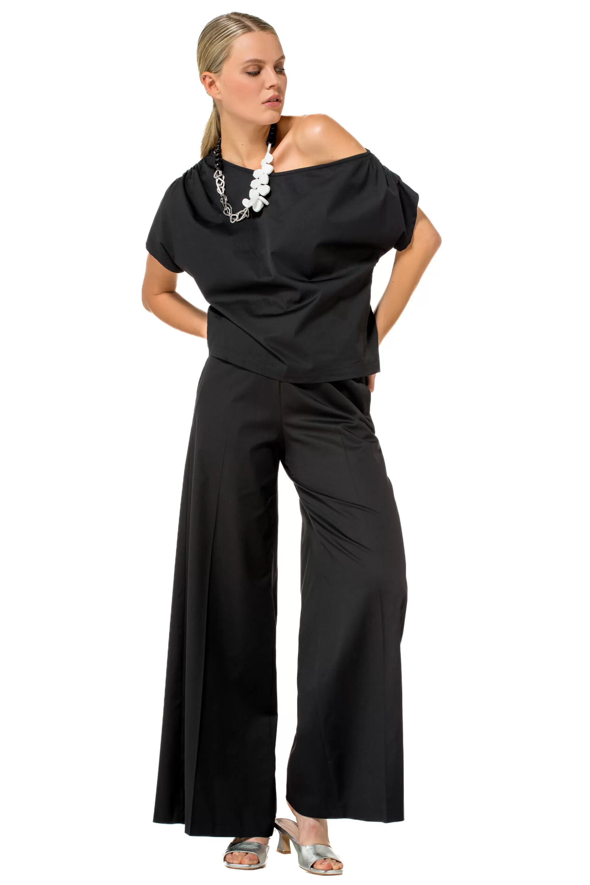 Caroline Biss Trousers*1569-10 / Comfortable wide trousers in cotton, normal waist