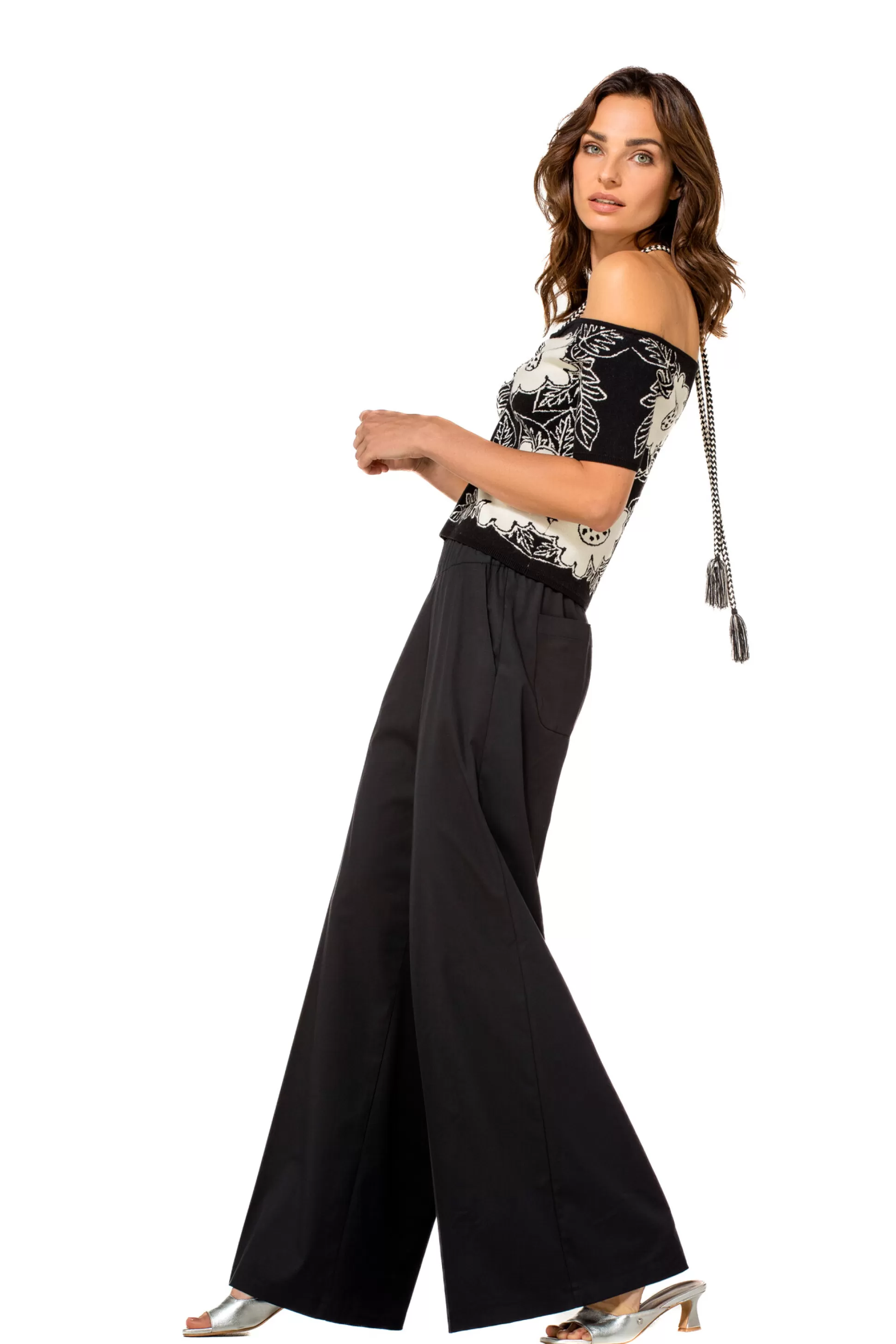 Caroline Biss Trousers*1569-10 / Comfortable wide trousers in cotton, normal waist
