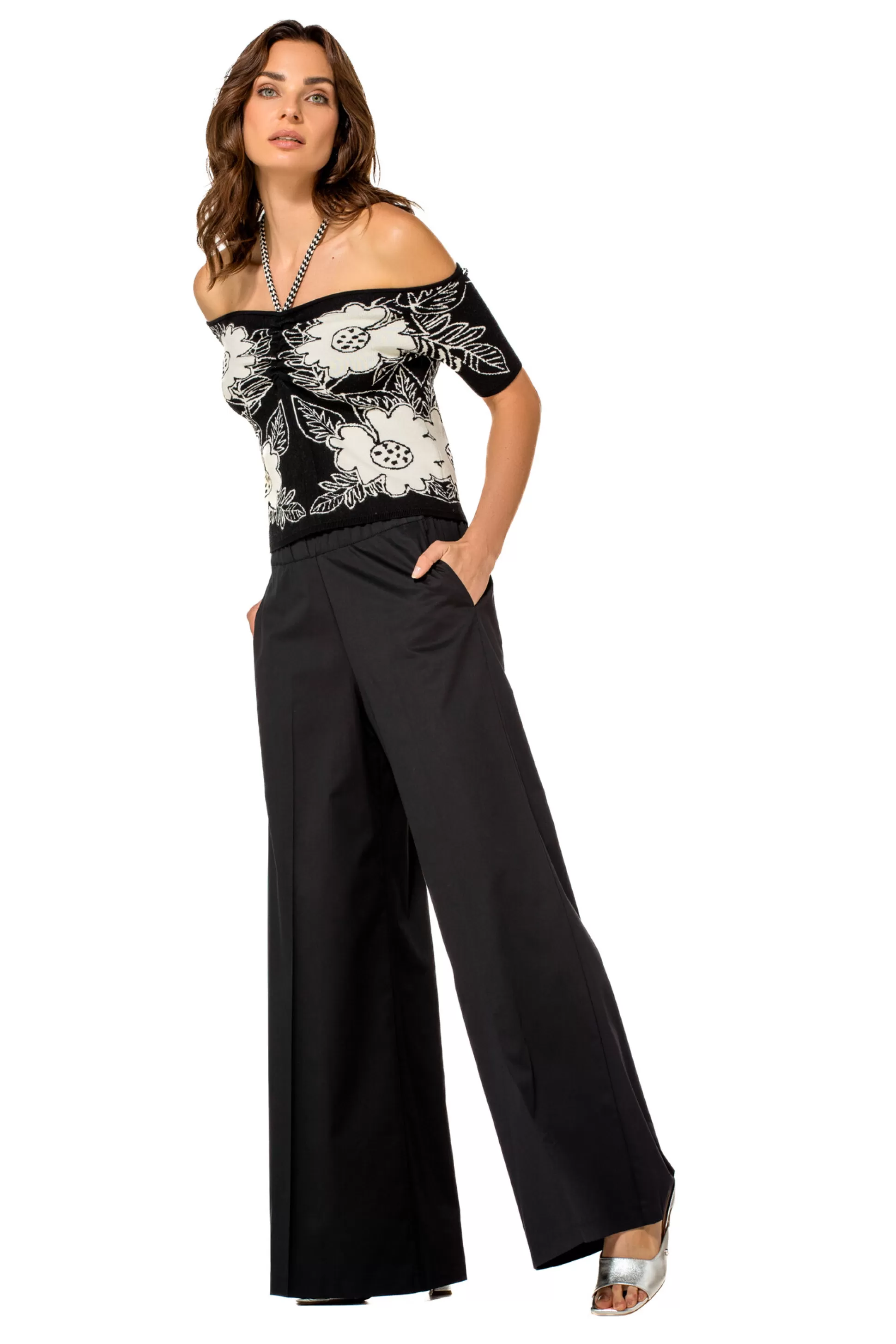 Caroline Biss Trousers*1569-10 / Comfortable wide trousers in cotton, normal waist