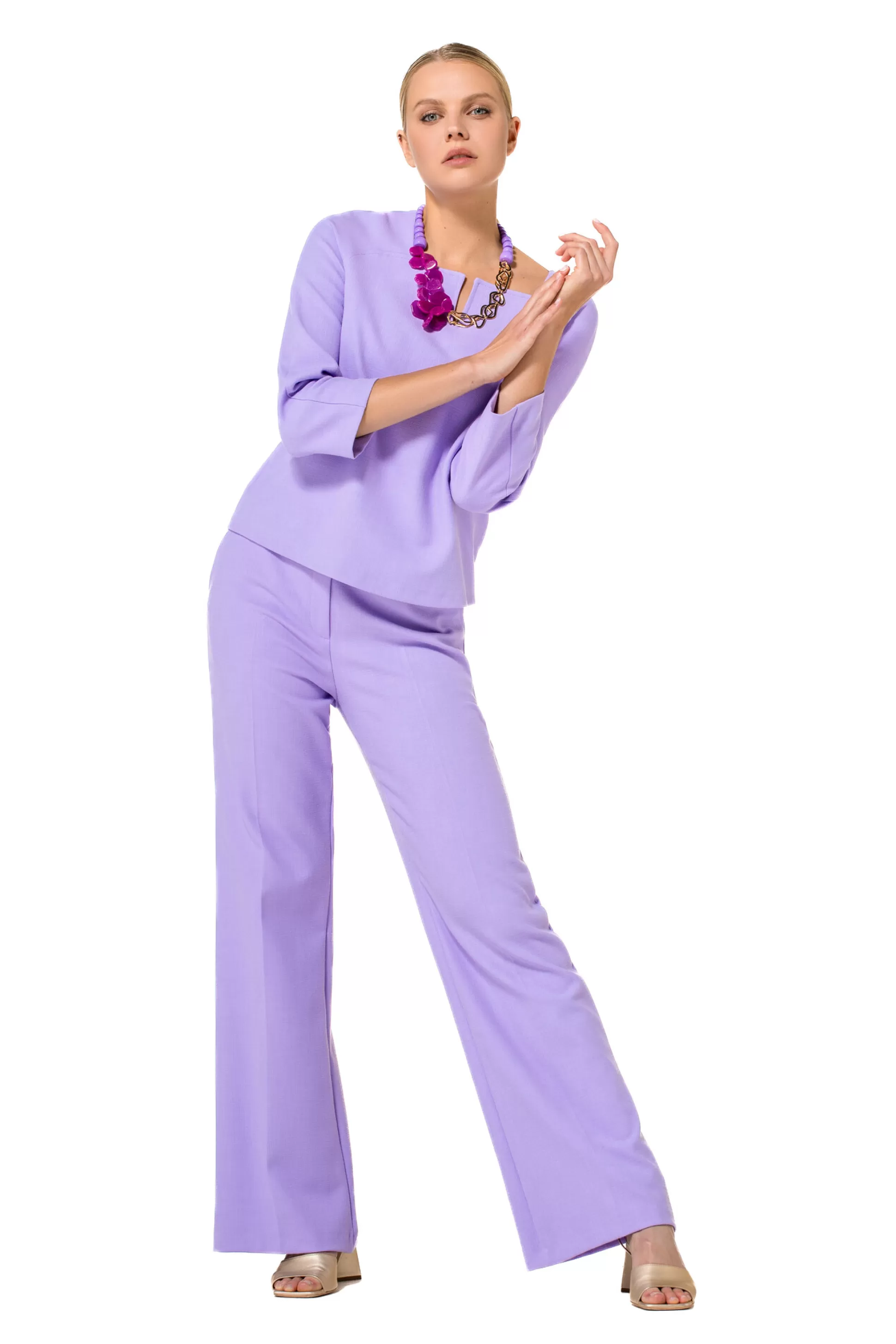 Caroline Biss Trousers*1581-46 / Comfortable Dress Trousers, Straight Leg, Normal Waist