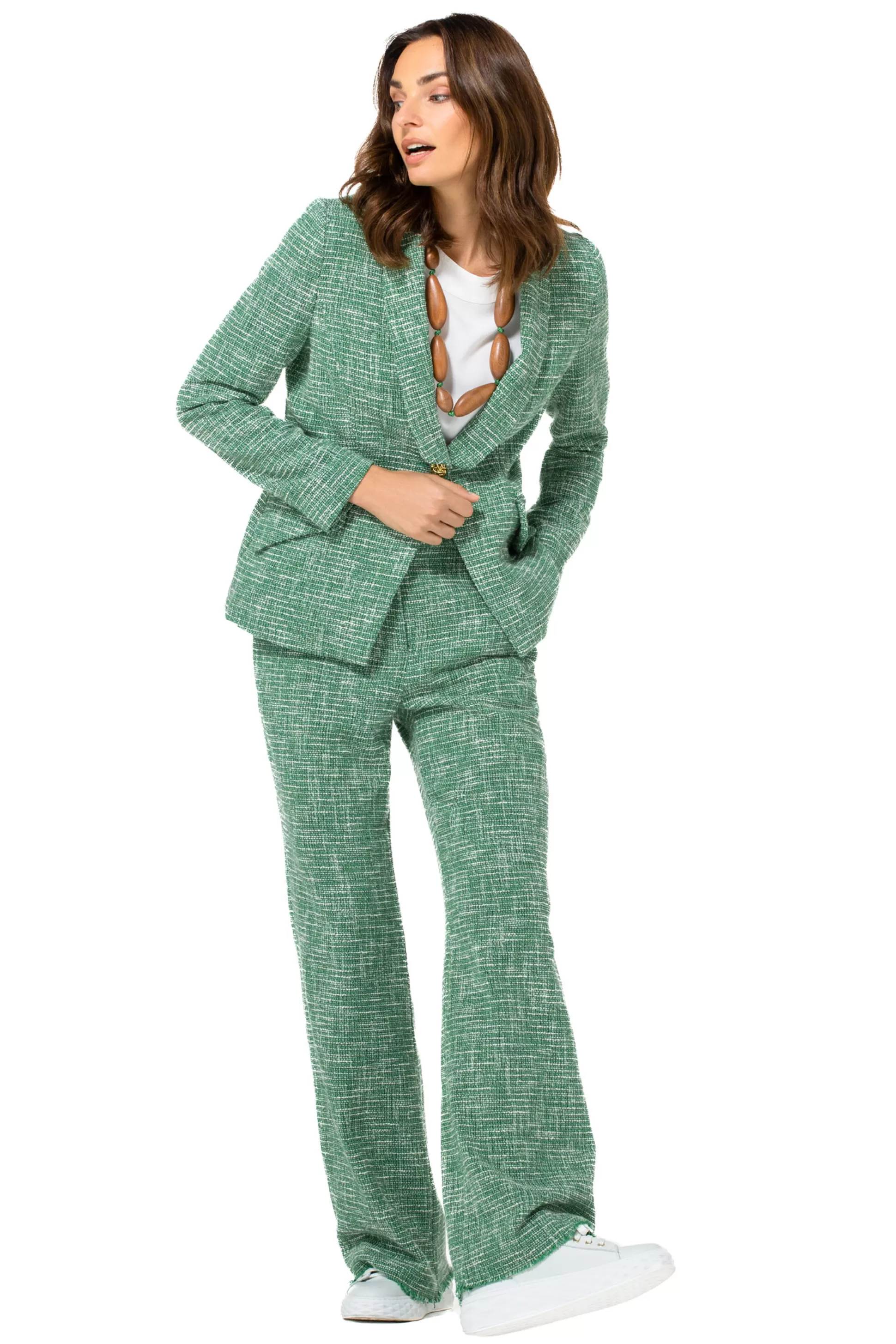 Caroline Biss Trousers*1588-62 / Trousers In Fine Bouclette, Wide Leg, Normal Waist
